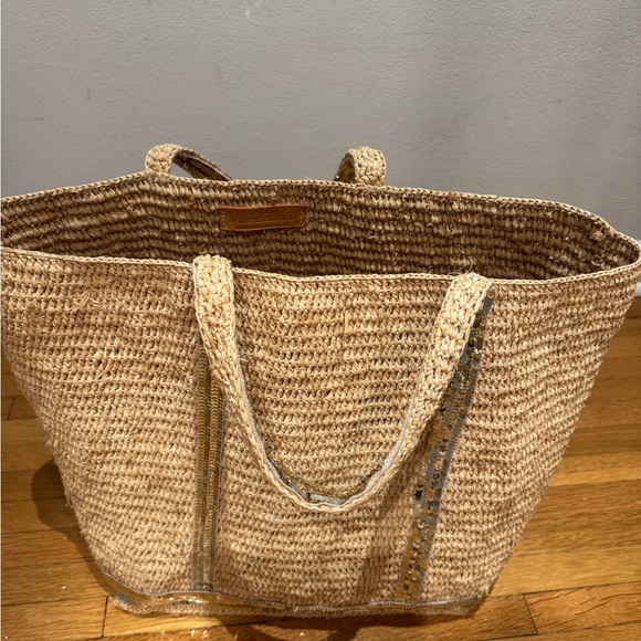 Vanessa Bruno Elegant Tan Woven raffia Tote Bag - Picture 2 of 4